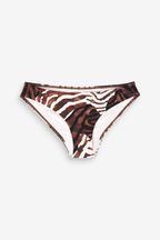 Brown Zebra High Leg Bikini Bottoms