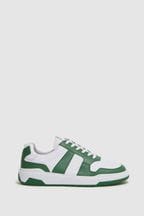 Reiss Green Arlo Low Top Leather Trainers