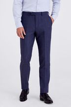 MOSS Tailored Fit Blue Check Trousers