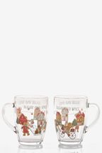 Set of 2 Glass Gingerbread Mugs