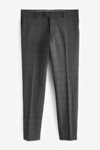 Grey Skinny Signature Zignone Italian Fabric Check Suit Trousers