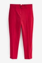 Red Tailored Slim Trousers