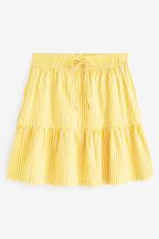 Yellow/ White Stripe Mini Seersucker Skirt