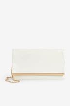 White Clutch Bag With Detachable Cross-Body Chain