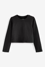 Black Long Sleeve Boxy T-Shirt (3-16yrs)