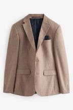 Stone Slim Fit Wool Donegal Suit Jacket