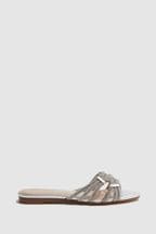 Reiss Silver Eryn Embellished Flat Sandals