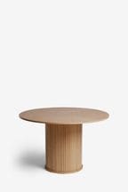 Light Natural Conway Round Round 4 Seater Oak Veneer Dining Table