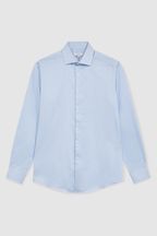Reiss Blue Stripe Remote Bengal Striped Cotton Slim Fit Shirt