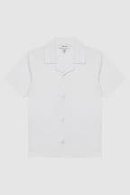 Reiss White Caspa Senior Cotton Jersey Buttoned Shirt