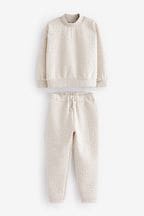 Ecru Cream Quilted Textured Crew Sweatshirt and Joggers Set (3-16yrs)