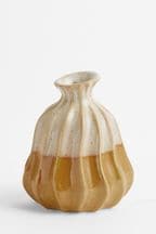 Natural Irregular Pleat Reactive Bud Textured Vase