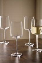 Set of 4 Clear Angular Wine Glasses