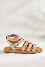 White Forever Comfort® Leather Gladiator Sandals