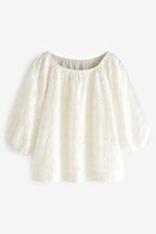 White Off The Shoulder Broderie Top