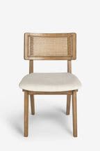 Contemporary Tweed Linen Bronx Wood Effect Set of 2 Abel Non Arm Dining Chairs