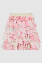 Reiss Pink Print Lola 9-12 yrs Ruffle Printed Skirt