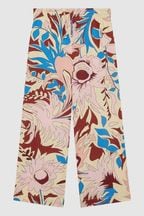 Reiss Lilac Liv Senior Floral Printed Straight Leg Trousers