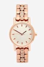 Rose Gold Tone Sparkle Strap Watch