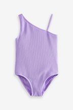 Lilac Purple One Shoulder Swimsuit (3-16yrs)