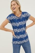 FatFace Blue Ivy Batik Stripe Graphic T-Shirt