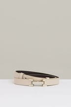 Reiss Stone Hayley Leather Square Hinge Belt