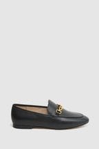 Reiss Black Evan Chain Detail Loafers