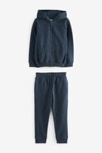 Navy Blue Zip Through Hoodie And Joggers School Sports Set (3-16yrs)