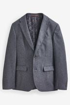 Dark Blue Wool Donegal Suit: Jacket