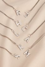 Sterling Silver Initial Sparkle Pave Necklace