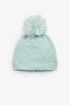 Blue Knitted Baby Star Pom Hat (0mths-2yrs)