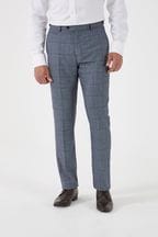 Skopes Reece Blue Check Tailored Fit Suit Trousers