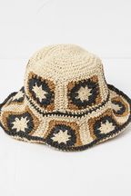 FatFace Natural Crochet Bucket Hat