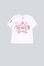 Pineapple Girls White Star Crop T-Shirt