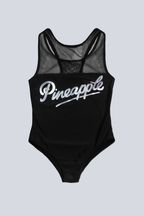 Pineapple Black Mesh Girls Swimsuit