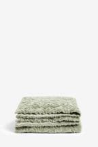 Sage Green Ruby Geometric Faux Fur Throw