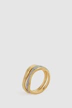 Reiss Gold Soma Maria Black Ring