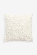 Ivory Mila Textured Faux Fur 50 x 50cm Cushion