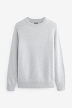 Light Grey Regular Knitted Textured Jumper