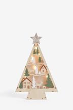 Natural Light Up Wooden Christmas Tree Ornament