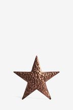 Copper Hammered Metal Christmas Tree Topper