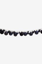 Navy Pre Lit Bauble Christmas Garland