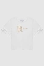 Reiss White Tally Junior Printed Cotton T-Shirt