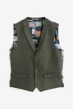 Green Trimmed Donegal Waistcoat