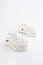 White Slip-On Clog Sandals