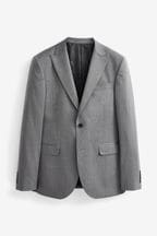 Grey Slim Fit Wool Blend Suit Jacket