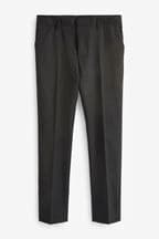 Black Wool Blend Shiny Tuxedo Suit Trousers