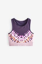 Pink/Purple Tie Dye Print Sports Crop Top (5-16yrs)