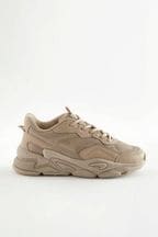 Taupe Brown Chunky Trainers