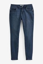 Washed Inky Blue Low Rise Skinny Jeans